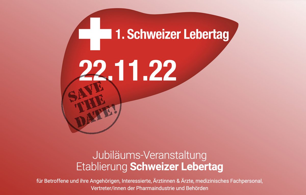 Mark your calendar for the first "Swiss Liver Day" on 22.11.22 organized by the Swiss Liver Patients Association HePa:
lebertag.ch