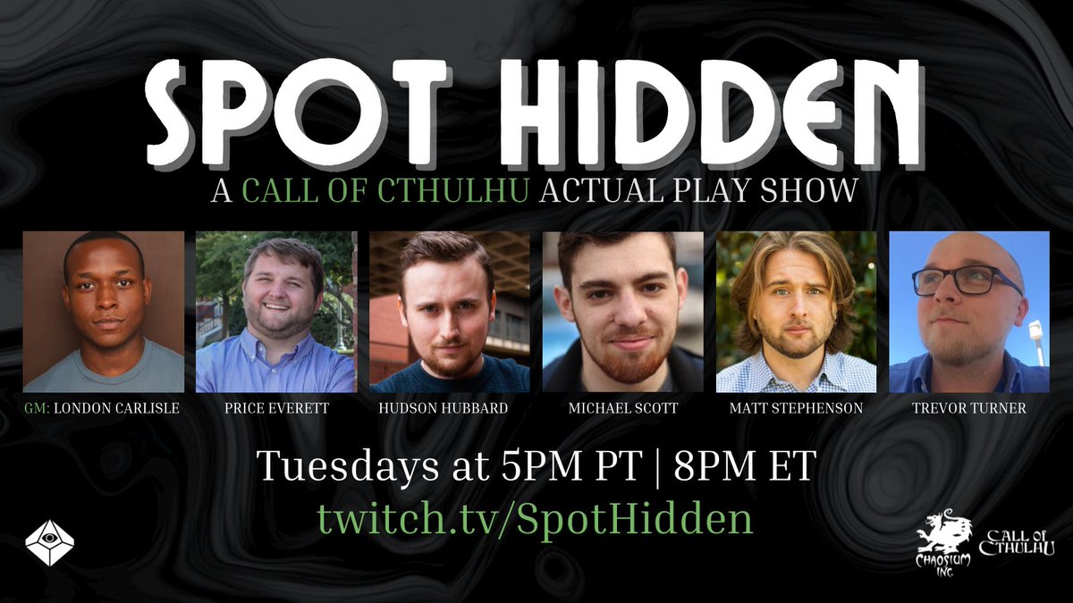 SpotHiddenShow's tweet photo. SURPRISE! We have a new Call of Cthulhu (@Chaosium_Inc) campaign starting tonight!

The year is 1930 and Lovecraft Country is plagued by a werewolf. Luckily, Arkham’s sharpest occult P.I.s are on the case. Join us for an investigation with bite..

https://t.co/fp7kfLxWYV https://t.co/8N9tRKH7WD