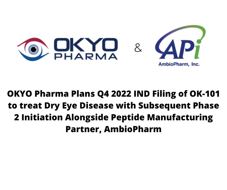 The full Press release can be found on: okyopharma.com/news/press-rel…

@Ambio_peptides 

#peptide #cGMP #peptidesynthesis #research #EyeDisease #DryEyeSyndrome #opthamology #optometry #eyecare #ocularpain #pain #antiinflammatory #DryEyeDisease #DryEyes #DryEye