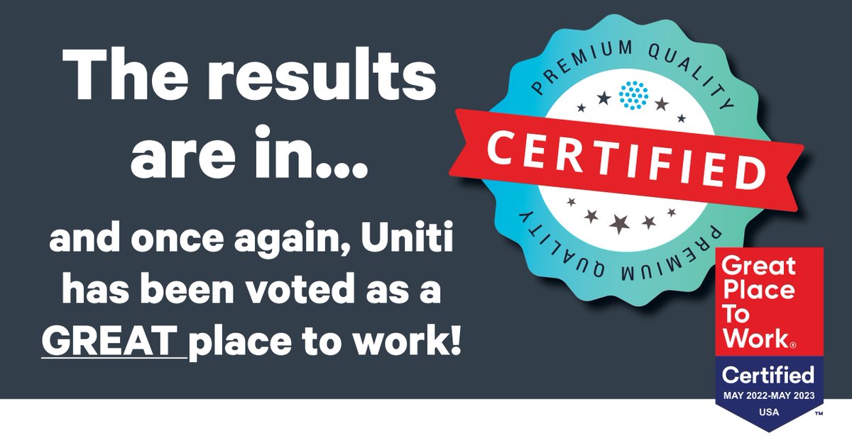 jeffbaileyjeff's tweet photo. What a Great Place to Work! So proud to be part of the #Uniti team! #GPTW #TeamUniti #Uniticulture #companyculture https://t.co/3Vyqo9QBb2 https://t.co/vv1ftY8Iwk