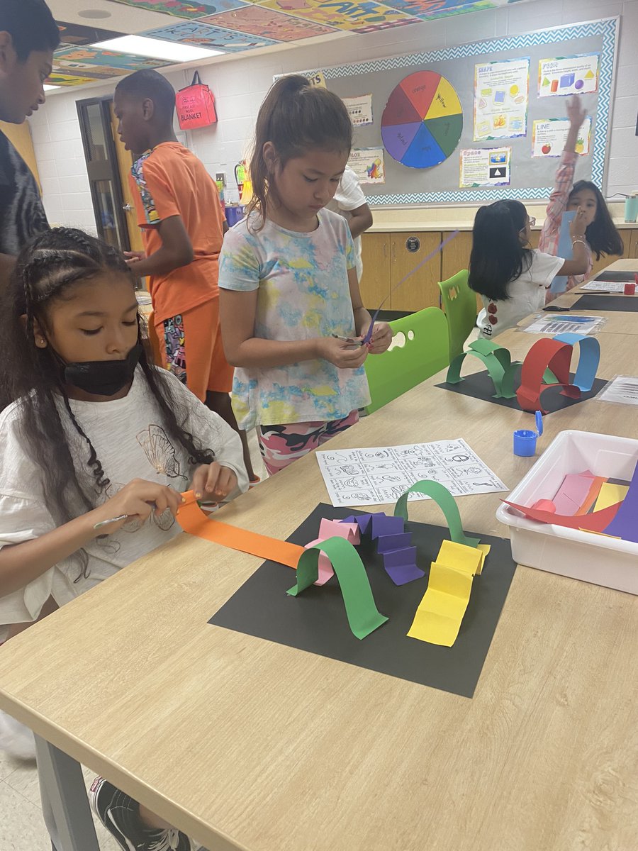 MrsMeyerArt's tweet photo. All students @D45YorkCenter created paper sculptures during our first week in art!  Students loved shaping and gluing strips of paper to create fun abstract designs.  Nice job York Center artists! https://t.co/sVBtzoPyB8
