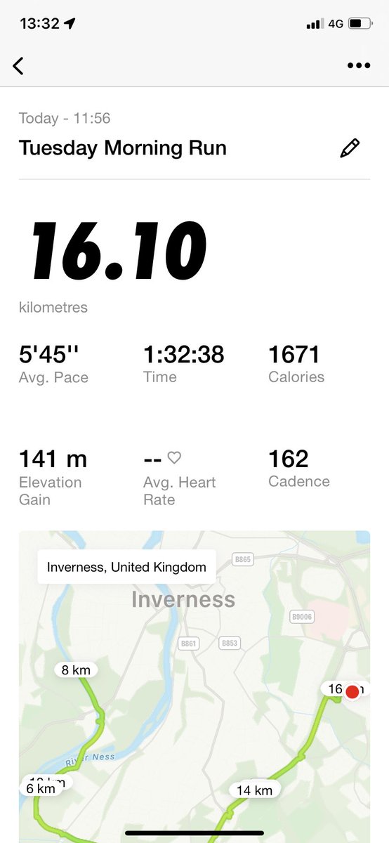 Lunch time 10 Miles attacked again. Chaffing isn't a lot of fun though is it? Not during but after 😂 #ukrunchat #nikerunning #10miles #run #strava