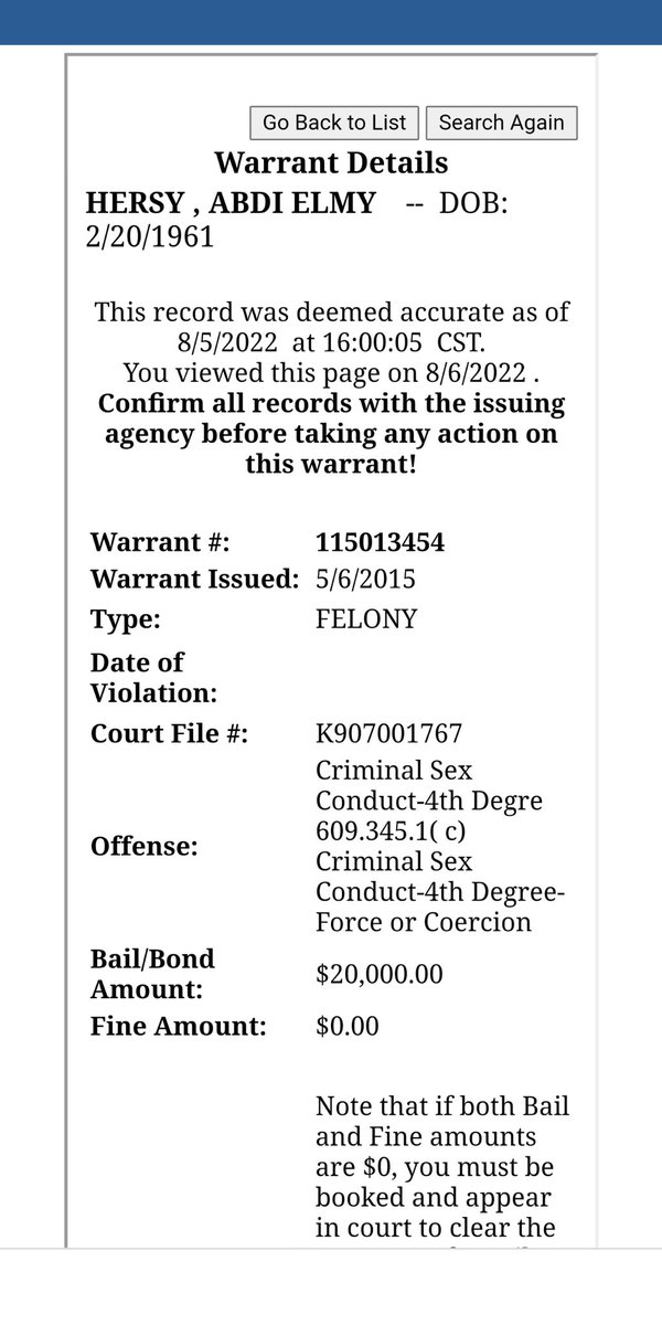 <a href="/MohamoudGaildon/">Mohamoud Gaildon</a> <a href="/HARUNlaashaji1/">HARUN Laas</a> I'm not the state prosecutor but he was arrested, posted bail money and fled. If you're innocent you face justice, you don't run.
Have you read the documents?