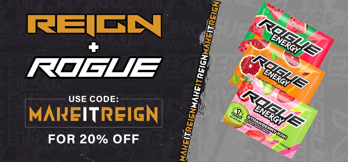 TeamReign_WC's tweet photo. Excited to announce we have our first sponsorship!! @TheRogueEnergy is sponsoring Team Reign for the MW2 season! Use code ‘makeitreign’ for 20% off and all revenue goes to supporting our players! Thank you for supporting @Womens_CoD 🥳 https://t.co/JdGURljAqf