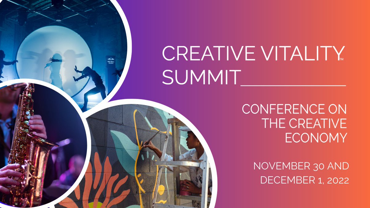 SAVE THE DATE! We are excited to announce the 2022 Creative Vitality™ Summit! The virtual summit will bring together arts and culture experts to discuss the future of the arts industry. Stay tuned for more details! Dates: Nov. 30 &amp; Dec. 1 bit.ly/3wIL3IR #CVSummit2022