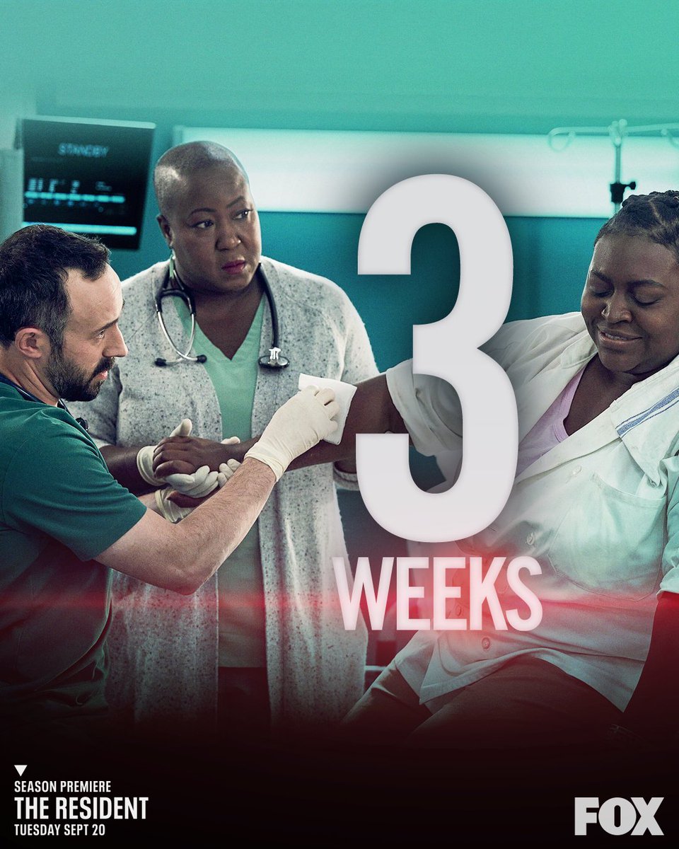 ResidentFOX's tweet photo. We are getting closer... only 3 WEEKS until #TheResident returns! https://t.co/f6s3Zu2h4I