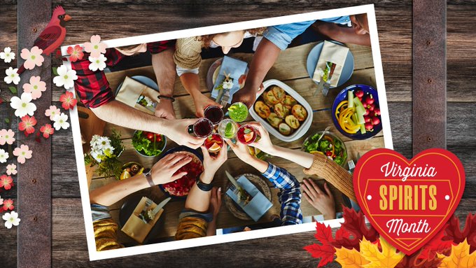 VaAgriculture's tweet photo. VDACS &amp; @VirginiaABC are proud and excited to partner in celebrating September as Virginia Spirits Month. This designation recognizes VA’s rich history of spirits &amp; highlights that that Virginia distillers source 70%+ of their ingredients from VA farms. https://t.co/zhtYonIZPM https://t.co/wwOqmRaVNt