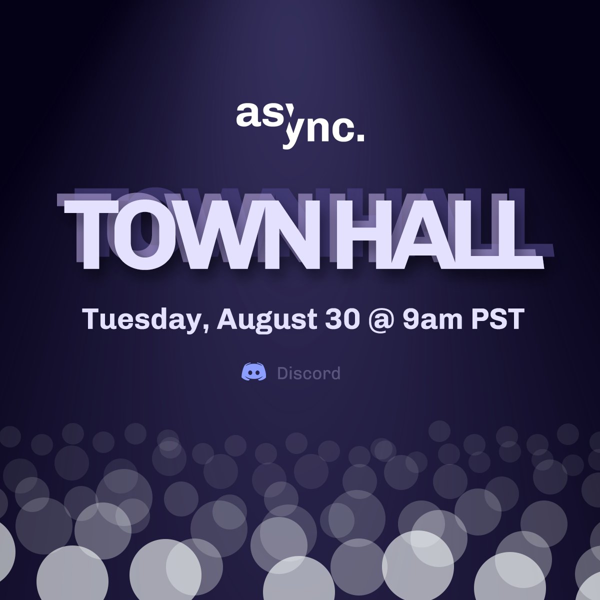 AsyncArt's tweet photo. We're LIVE for this week's #AsyncTownHall! π
Join us inside our Discord in the #Town-Hall voice channel: https://t.co/aOIJ4HoXEl https://t.co/8LseWAvqPv