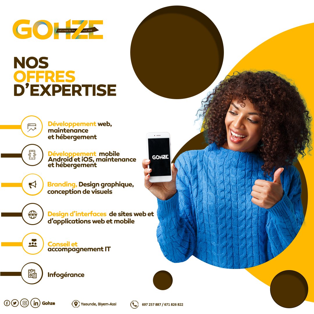 GohzeGroup's tweet photo. Une vaste gamme de services et produits digitaux sur mesure, de qualité inégalée et à très forte valeur ajoutée pour vous entreprises, entrepreneurs et même particuliers.  Une seule adresse https://t.co/q0Xjtm5sPl 
 
#webservice
#experts
#gohze 
#letsmovetothenextstep https://t.co/imPQQOgYwz