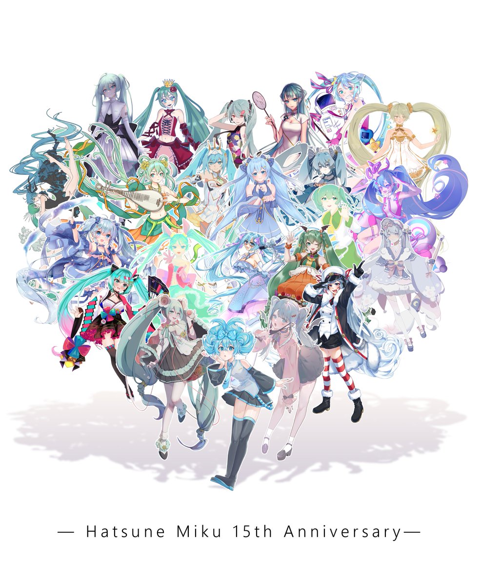 【初音ミク 15週年 紀念合圖】

感謝所有參與的繪師，獻給公主殿下的愛！
默默的也就辦了第五年...也感謝持續參與的大家✨

#初音ミク誕生祭2022 #初音ミク生誕祭2022