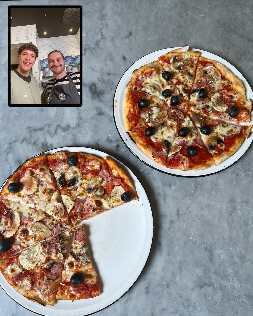 PizzaExpress's tweet photo. ⚠️ Time to BeReal ⚠️ 

Even during filming for #BehindTheBase there's always time for a #BeReal 🍕😆 https://t.co/kdHRrC7xV6