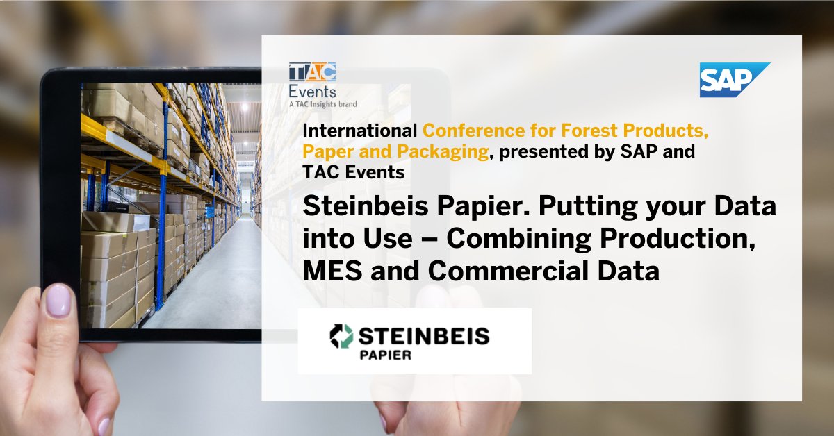 tacinsights's tweet image. Join us at the International Conference for Forest Products, Paper and Packaging, presented by SAP and TAC Events and hear from Steinbeis Papier. Download your copy of the brochure today bit.ly/3pcgHu1 #sapmmconf #SAPForestProducts #SAPPaper #SAPPackaging
