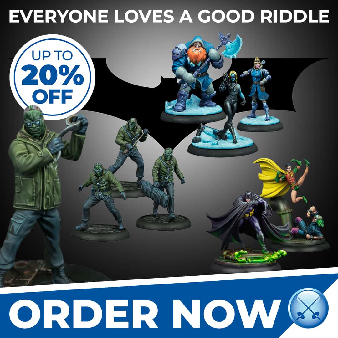 WaylandGames's tweet photo. Celebrate the 10th anniversary of the #BatmanMiniaturesGame with the new range of anniversary #miniatures!
Explore the latest #KnightModels #Batman releases here: https://t.co/xNxGaYi9l2
#Wargaming #TabletopWargaming #MiniatureWargaming #DC #BatmanMiniatures https://t.co/CNooeCbUQC