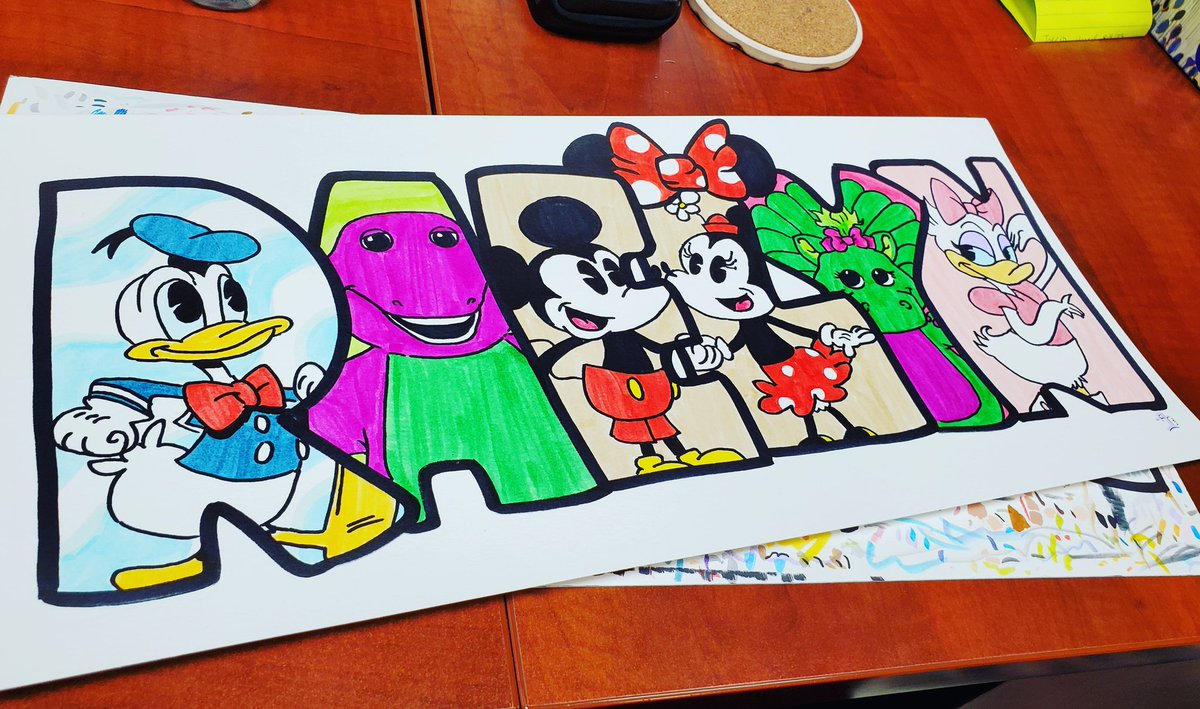 NauticalFoxC's tweet photo. For Raelyn! #disney #barneythedinosaur #MickeyMouse #minniemouse #donaldduck https://t.co/O60FL13EHZ
