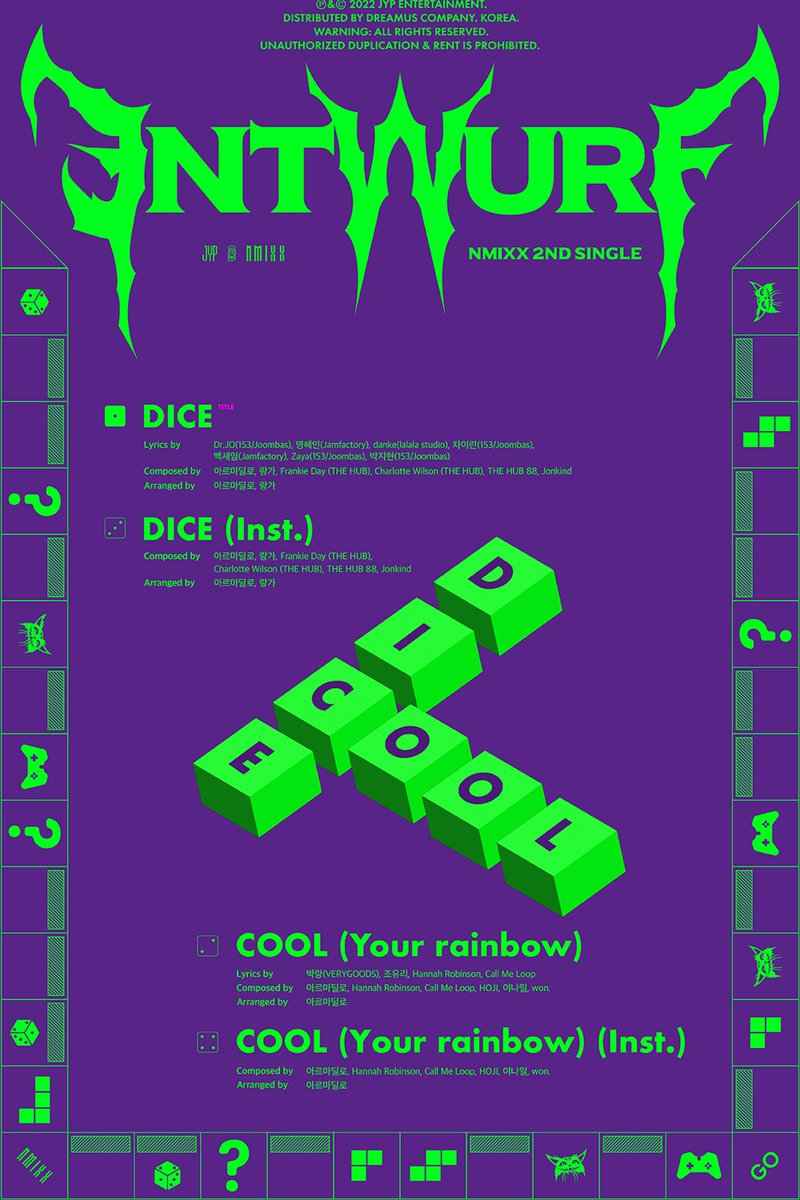 mixxtopic's tweet photo. DROP THE TAGS, NSWERs!

ENTWURF TRACKLIST
#NMIXX_Dice #NMIXX_Cool https://t.co/ui5jslZKIw