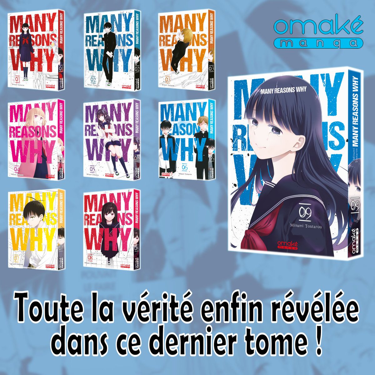 OmakeManga's tweet photo. Notre série #ManyReasonsWhy arrive à sa conclusion !!
La tension est au maximum : une pièce va totalement bouleverser le puzzle que vous imaginiez !

Tome 9 final le 08/09 chez vos libraires : https://t.co/HeshiN3VUE https://t.co/UL8jr9DCk3