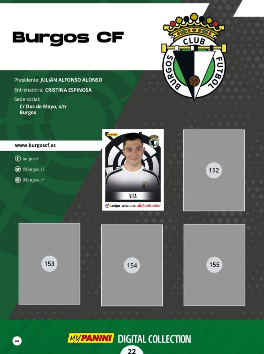 Que orgullo salir en los cromos Panini representando a mi club y a mi ciudad gracias a todos lo que habéis hecho posible y mención especial a los #entrenadores/as y voluntarios que nos ayudan  <a href="/Burgos_CF/">Burgos Club de Fútbol</a> #fundacionbcfpuentesauco
<a href="/AspaniasBurgos/">Grupo Social ASPANIAS</a> 
<a href="/FundacionLaLiga/">FUNDACIÓN LALIGA</a> #fundacionBCF