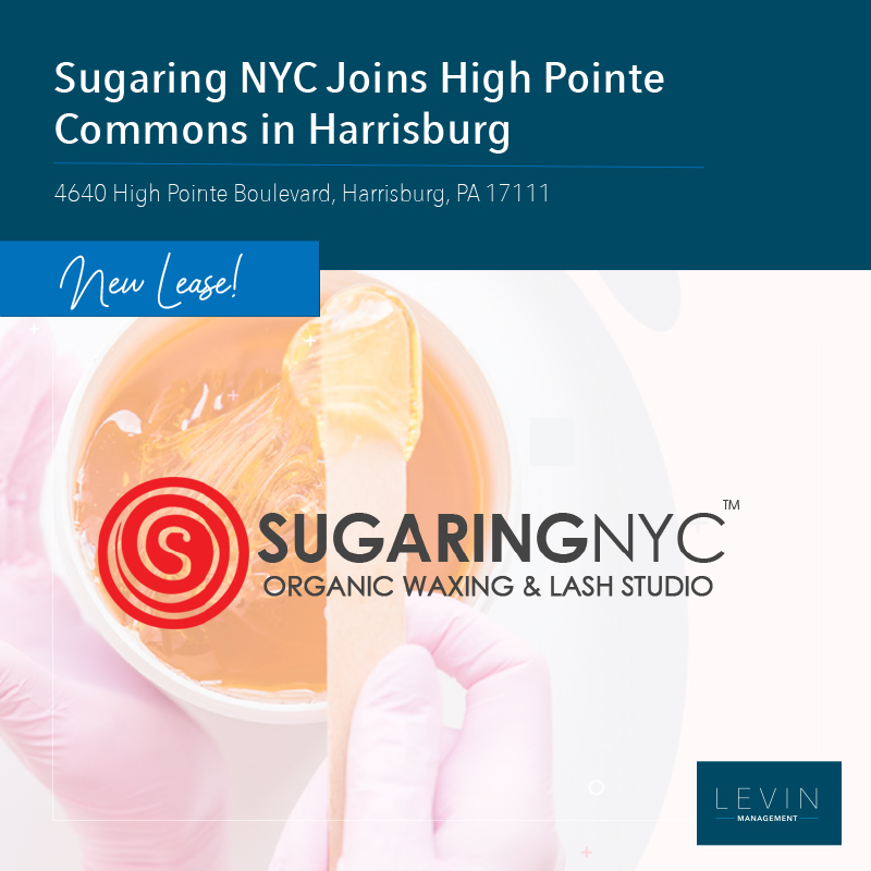 LEVINMGT's tweet photo. @SugaringNYC is coming to High Pointe Commons, becoming the latest personal care-focused tenant to join the evolving retail mix at the regional shopping center in #Harrisburg. The new location will represent the first #Pennsylvania studio. https://t.co/AMzAPAinD0
