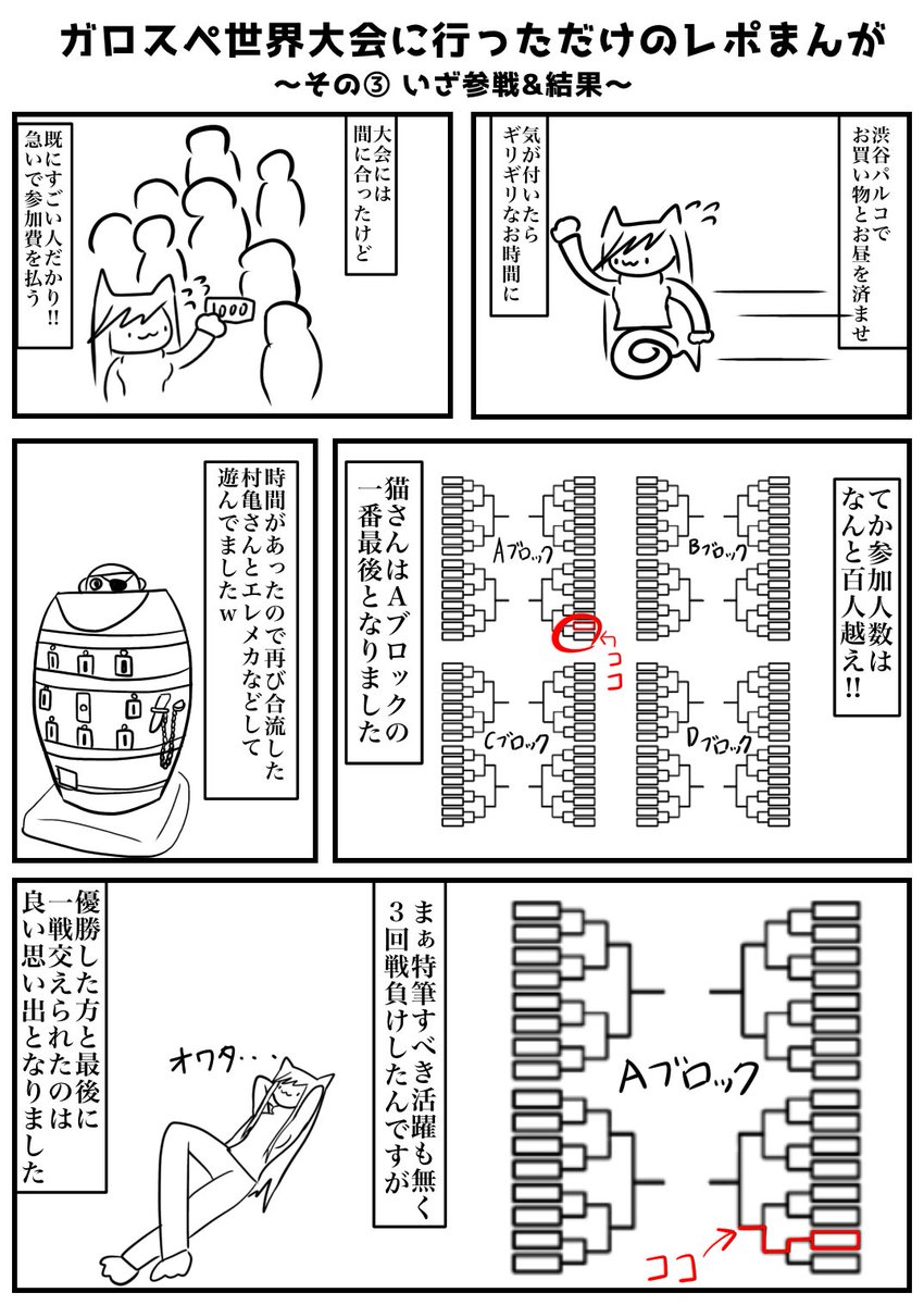 ガロスペ世界大会に行ったレポ漫画、とりあえずまとめ!
画力無いのでとりあえず駆け足ですが、忘れた頃に余談描くかもですw 
