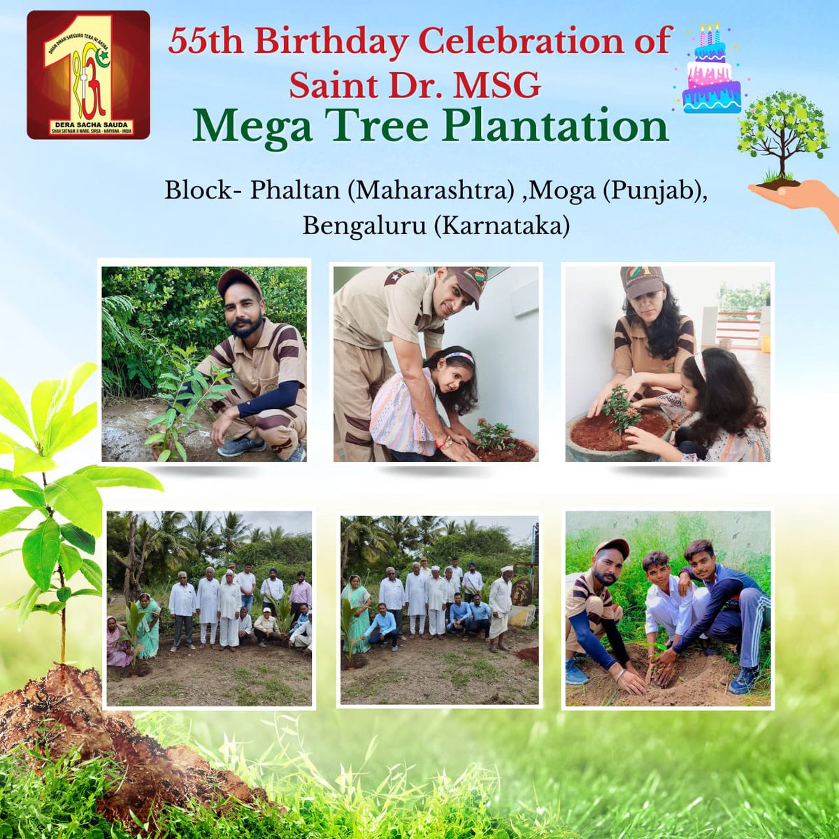 DSSNewsUpdates's tweet photo. The #DeraSachaSauda volunteers always show a unique enthusiasm to serve by planting trees. Their zeal to participate in #MegaTreePlantation drive is quite inspiring! #PlantATree https://t.co/jhB23xz1GV