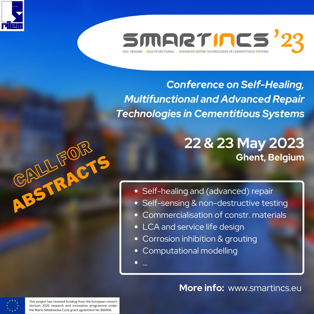 On 22 &amp; 23 May 2023 we would be honored to host you in Ghent for the SMARTINCS’23 conference. The abstract submission is now open, please visit smartincs.eu for the procedure. The deadline for abstract submission is October 1st, 2022. #SMARTINCS23 #H2020 #smartincseu
