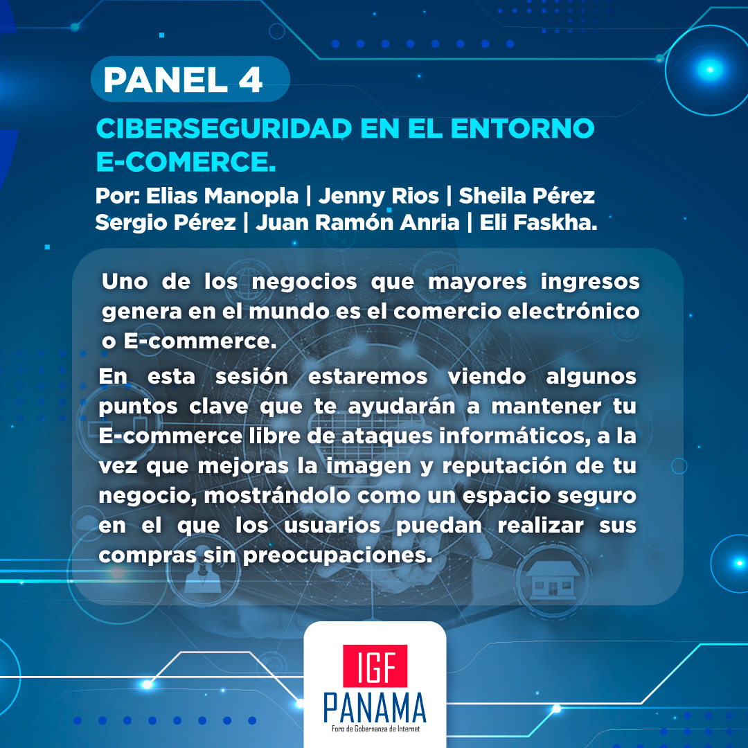 IGFPanama's tweet photo. Te presentamos un adelanto de lo que será nuestro Panel: Ciberseguridad en el Entorno E-Comerce💻🛒🔒

Esto y más podrás ver en nuestro V #IGFPa, este 31 de agosto , a las 9:00 a.m. en el Centro de Convenciones de Ciudad del Saber 📍

Completamente GRATIS ✅ https://t.co/ERuzSOWiYN