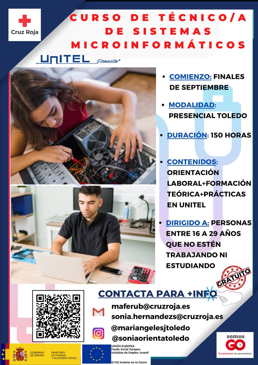 UnitelFormacion (@unitelformacion) on Twitter photo 📣¿Sabes que el perfil de Técnic@ de Sistemas Microinformáticos es de los más demandados? Desde <a href="/UnitelFormacion/">UnitelFormacion</a> y #PlanEmpleoCruzRoja tenemos un plan para ti. Si tienes entre los 16 y los 29 años y actualmente no estás trabajando ni estudiando ¡Esta es tu oportunidad! 📣¿Sabes que el perfil de Técnic@ de Sistemas Microinformáticos es de los más demandados? Desde <a href="/UnitelFormacion/">UnitelFormacion</a> y #PlanEmpleoCruzRoja tenemos un plan para ti. Si tienes entre los 16 y los 29 años y actualmente no estás trabajando ni estudiando ¡Esta es tu oportunidad!