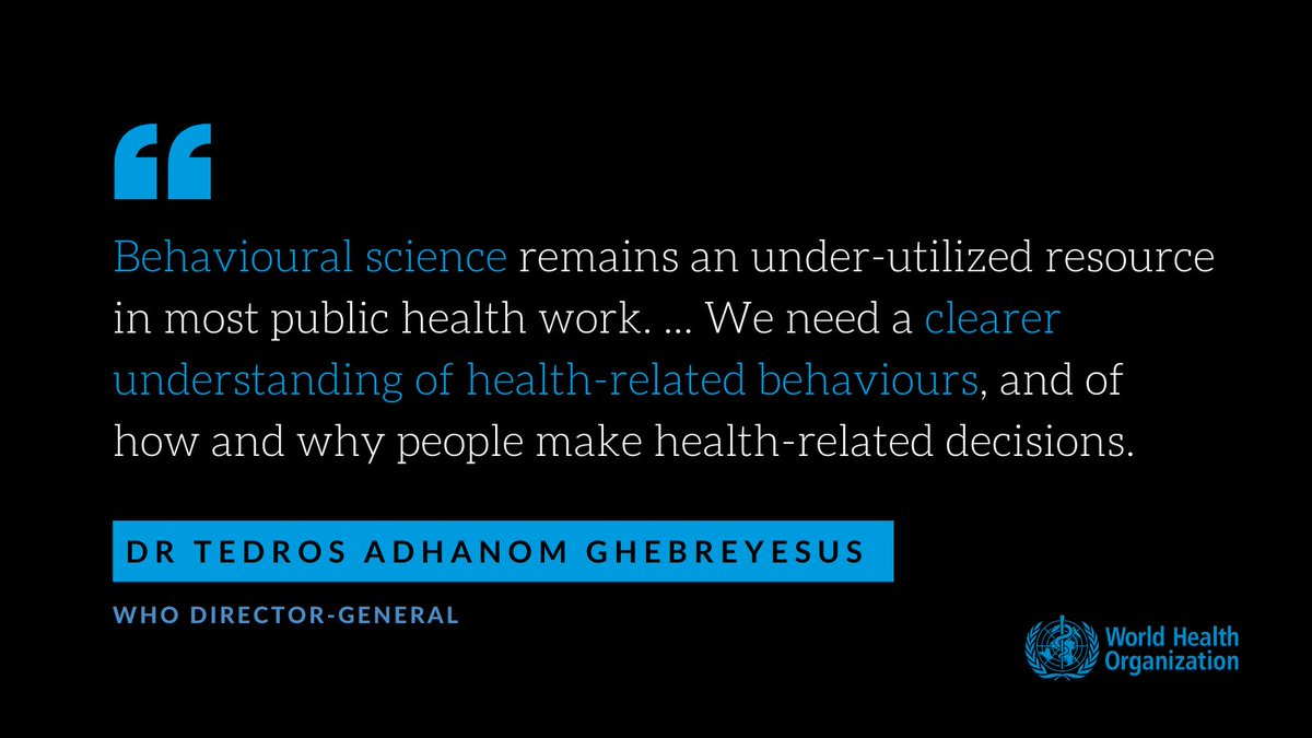 '#COVID19 has been a powerful demonstration of the need to engage communities, understand the challenges they face, their concerns and motivations, and work with them to adapt strategies accordingly'-@DrTedros #BehaviouralInsights