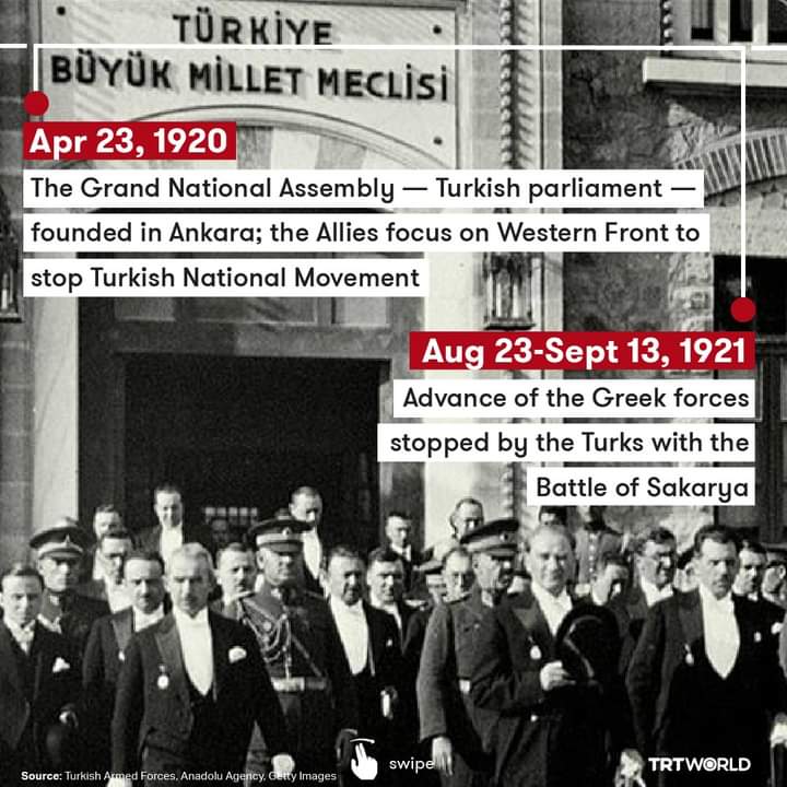 theinsidehistor's tweet photo. Turkey commemorates the 100th anniversary of Victory Day, which commemorates Mustafa Kemal Ataturk's great victory over Greek forces during the Turkish War of Independence.
#TRT #TurkishHistory #ModernTurkey https://t.co/yCIzQiVclQ