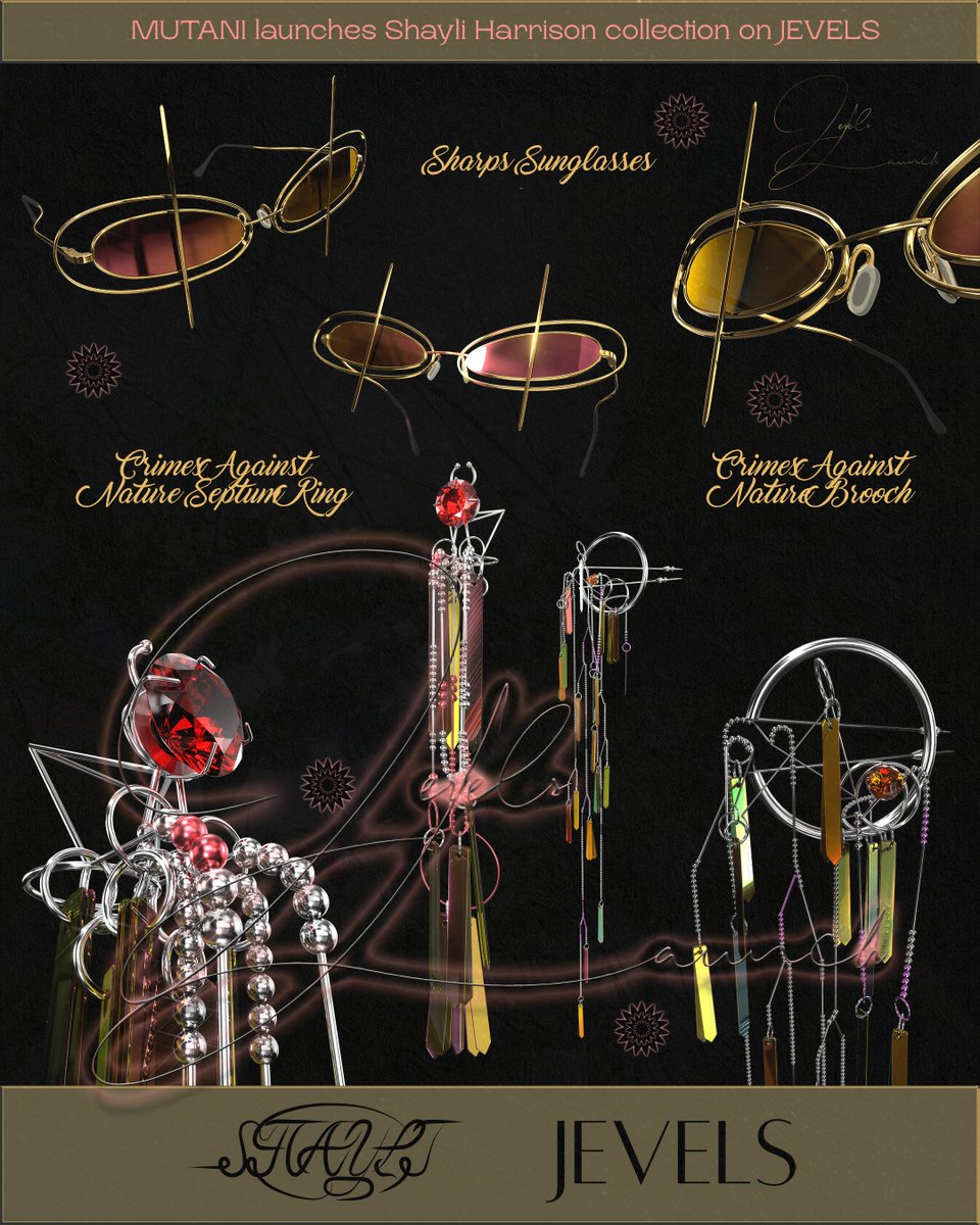 ✧༺🎀༻∞　𝕤𝕡𝕒𝕣𝕜𝕝𝕖𝕤 + 𝕤𝕡𝕒𝕟𝕘𝕝𝕖𝕤　∞༺🎀༻✧

Check out our #digitalfashion accessories collab with <a href="/ShayliHarrison/">Shayli Harrison</a> on <a href="/Jevels_virtual/">JEVELS</a>! Items include source files, an exclusive #AR filter to flaunt + we even have an extra-mega rare #phygital 1/1 to lap up 🫦💦