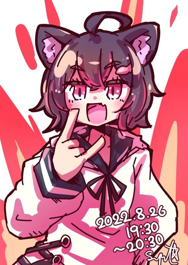 「このアカウントでは極力イラストの投稿とそれに関係するツイートだけに留める方針なの」|しゅー㌧のイラスト