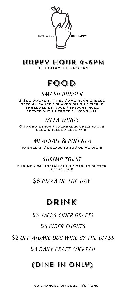 Happy Hour at Mela Kitchen at Jack's Cider House - mailchi.mp/8dd0bfb75d0e/w…