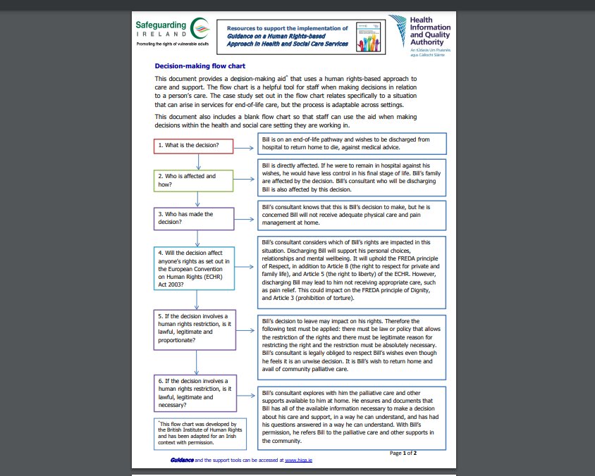 Coinciding with The Assisted Decision Making (Capacity) Act 2015, <a href="/HIQA/">HIQA</a> have presented a flow chart to assist healthcare workers with its implementation. OT's in MMUH are continuing to prepare for when this comes into effect to promote client-centered in practice!