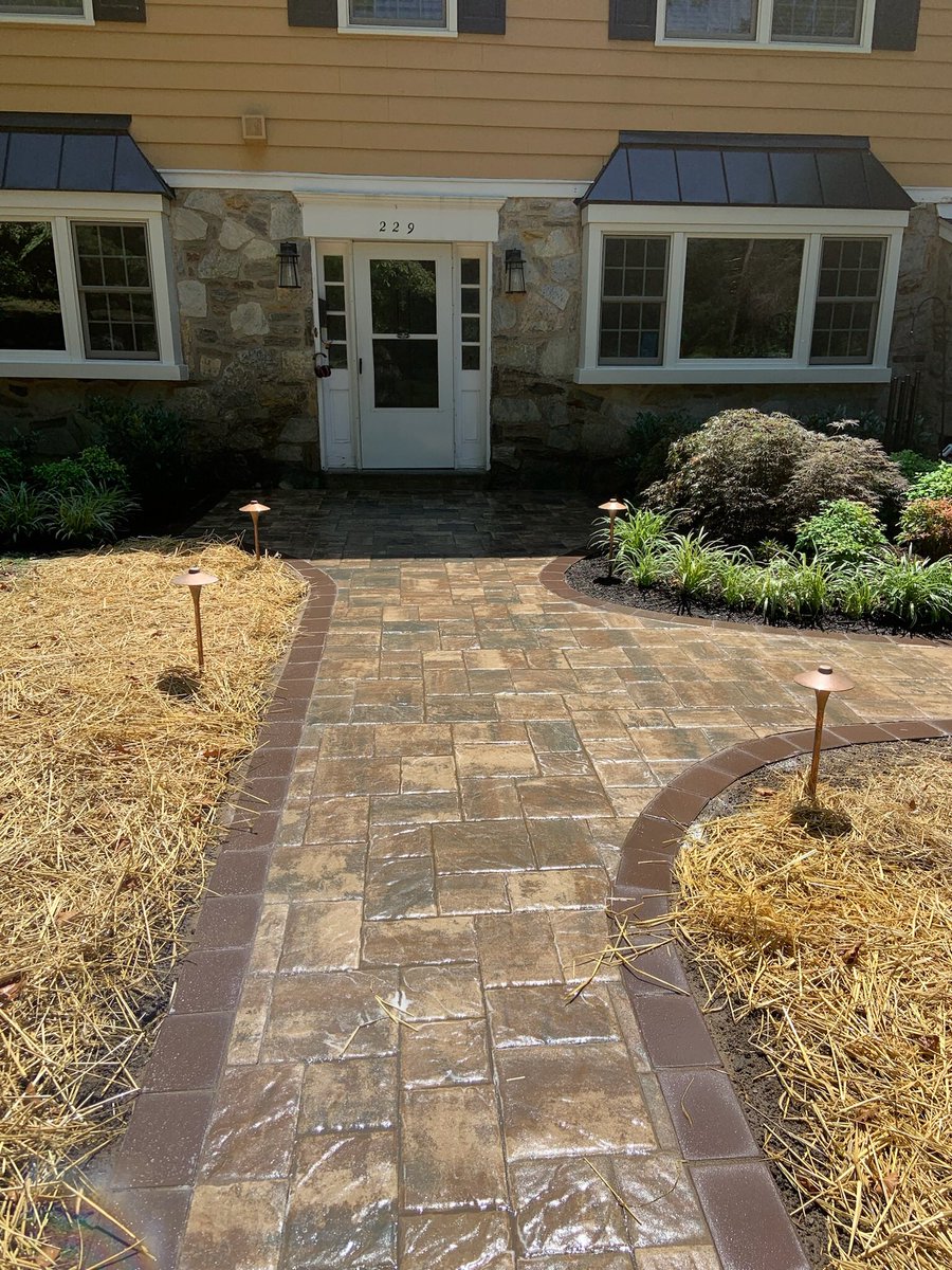 YourPond's tweet photo. Starting off Tuesday right with a beautiful #paverwalkway! Want to add some#curbappeal to your home? A stunning entrance is a great way to start! Adding @castlighting and new landscaping will make you the talk of the neighborhood! #homeinspiration #castlighting #homesweethome https://t.co/6swIdHO3ak