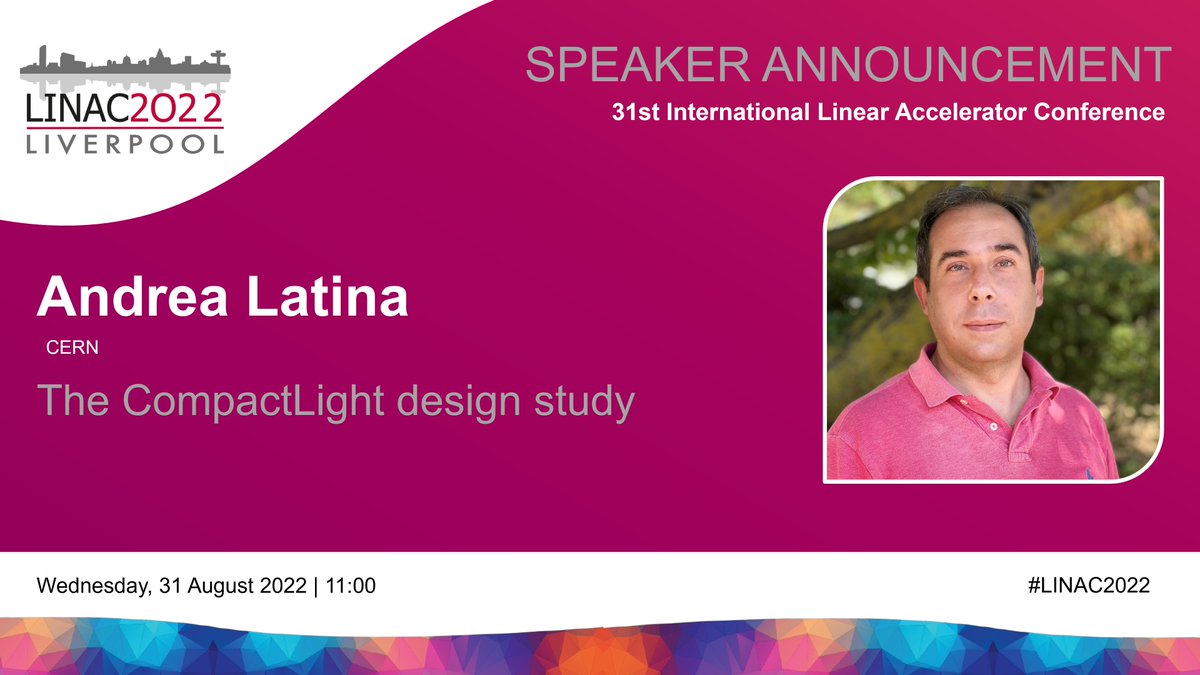 cockcroft_news's tweet photo. We are pleased to announce Andrea Latina @CERN as one of the speakers at #LINAC2022
Find the full programme here:
https://t.co/gdTji9UwWs https://t.co/Ge6JJ3LkdG