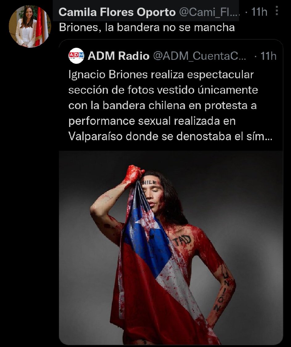 ADM_CuentaChile's tweet photo. Camila Flores es TT en twitter tras caer en cuenta parodia. Tuit fue borrado esta mañana. https://t.co/pYcueNCktD