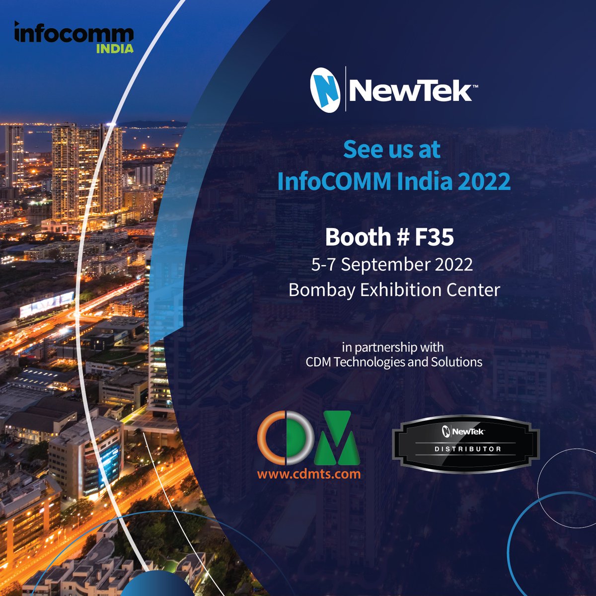 CDMTS's tweet photo. Visit our booth #F35, meet our team face to face, and see NDI® & NewTek’s video technology for modern content productions in action.
Get your event pass here: https://t.co/zVaiRnj3iQ
#NewTek #NDI #TriCaster #CaptureCast
#CreateVideo #MoreStoriesBetterTold https://t.co/cGfDSDNsOf