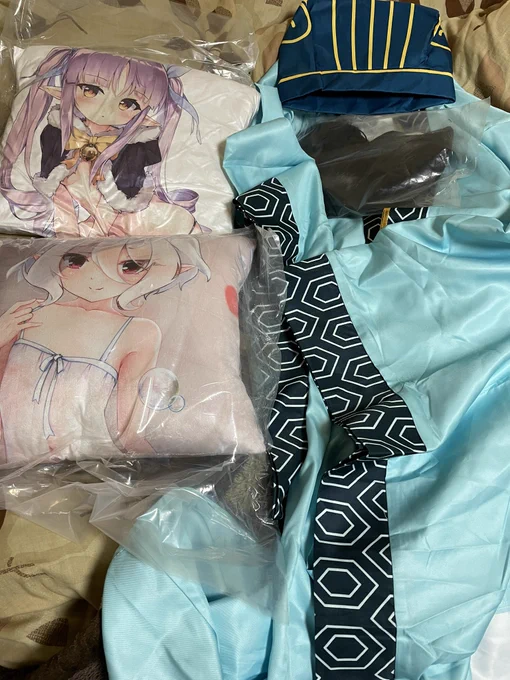 ごめんなさい!以前、誕生日配信時に届かなかったやつでコロナとかあって紹介してませんでした!というわけで羅城門さん( )からプリコネのえちえちクッションと逃走ペンギンさん( )からはパリピ諸葛亮のコスプレの誕生日プレゼント頂きました!ありがとうございます 