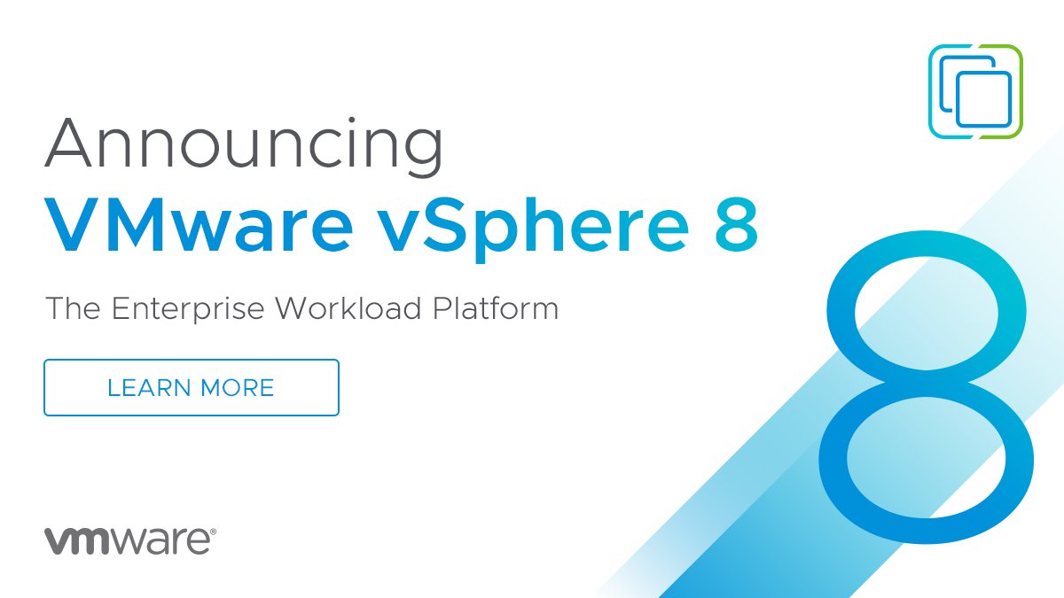 ✨ Introducing #vSphere8! ✨​

The Enterprise Workload Platform that supercharges performance, enhances operational efficiency, accelerates innovation, and brings the benefits of cloud to on-premises workloads. More:​ bit.ly/3KD9AVC