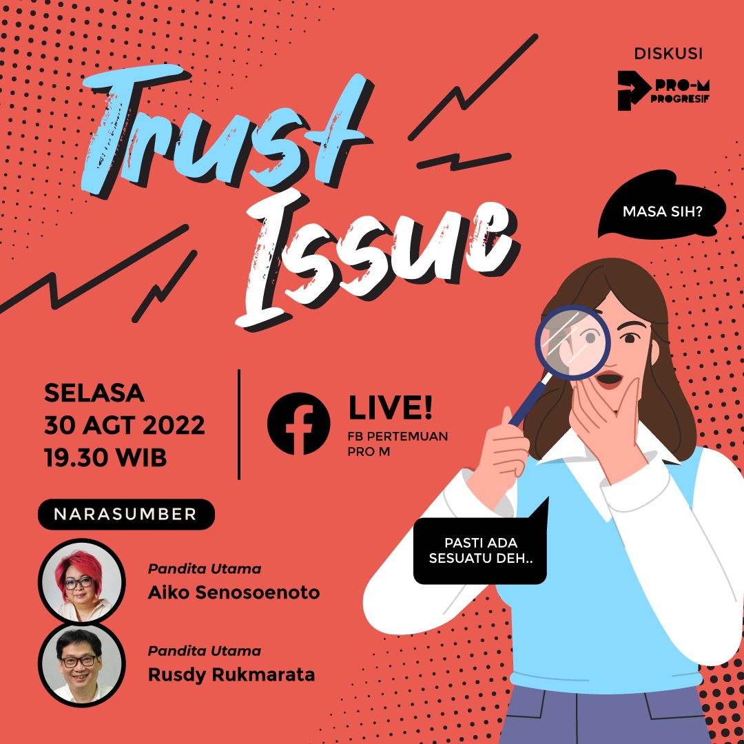 promdki's tweet photo. Prom'ers, yuk pantengin FB Grup PERTEMUAN PROM. 20 menit lagi Diskusi @promdki "Trust Issue" bersama @aiko67_ dan @rusdyrukmarata dimulai. https://t.co/tzkYoZXd3S