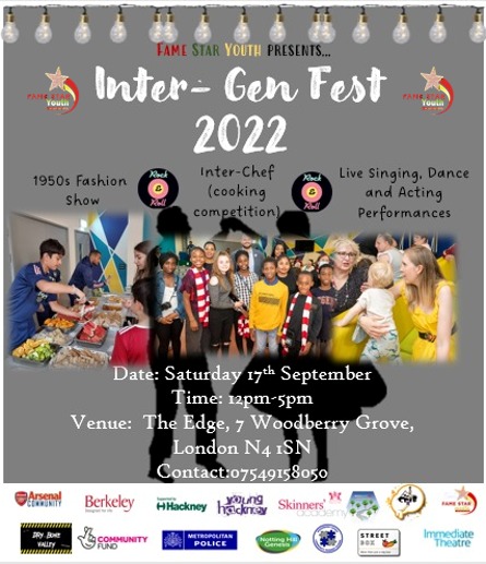 famestaryouth's tweet photo. #intergenfest only 2 weeks to go!!! @CarolineSelman @mayorofhackney @MPSHackney @woodberrydownN4 @younghackney @BerkeleyGroupUK @NHGhousing @Immediate_T @AFC_Foundation @CaritasWestm @TNLComFund @SarahWoodberryD @hackneycouncil #euphemiachukwu https://t.co/o2UmBfcFlu
