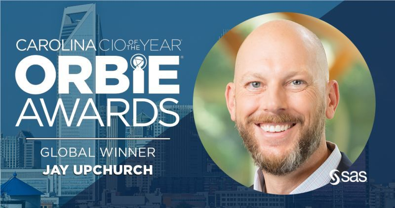 NCTA's tweet photo. Congrats to @SASsoftware CIO Jay Upchurch on this recent recognition! A past #NCTECHawards #CIOoftheYear as well. @Orbieawards #CarolinaCIOoftheYear https://t.co/aZhVt9IOb1