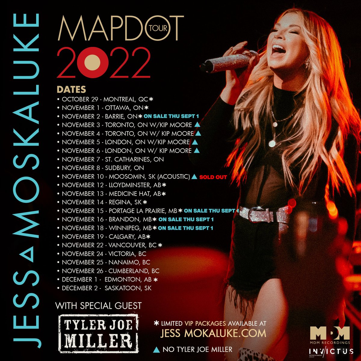 iegroupca's tweet photo. JUST ANNOUCNED - Tyler Joe Miller joins @jessmoskaluke's #Mapdot tour as special guest this Fall, AND - 4 NEW DATES ON SALE THIS WEEK! Tickets for Barrie, Portage La Prairie, Brandon and Winnipeg are on sale Thu Sep 1 at 10am local - go to https://t.co/7GU1CBU5nv for tickets! https://t.co/iV05dFKWfv