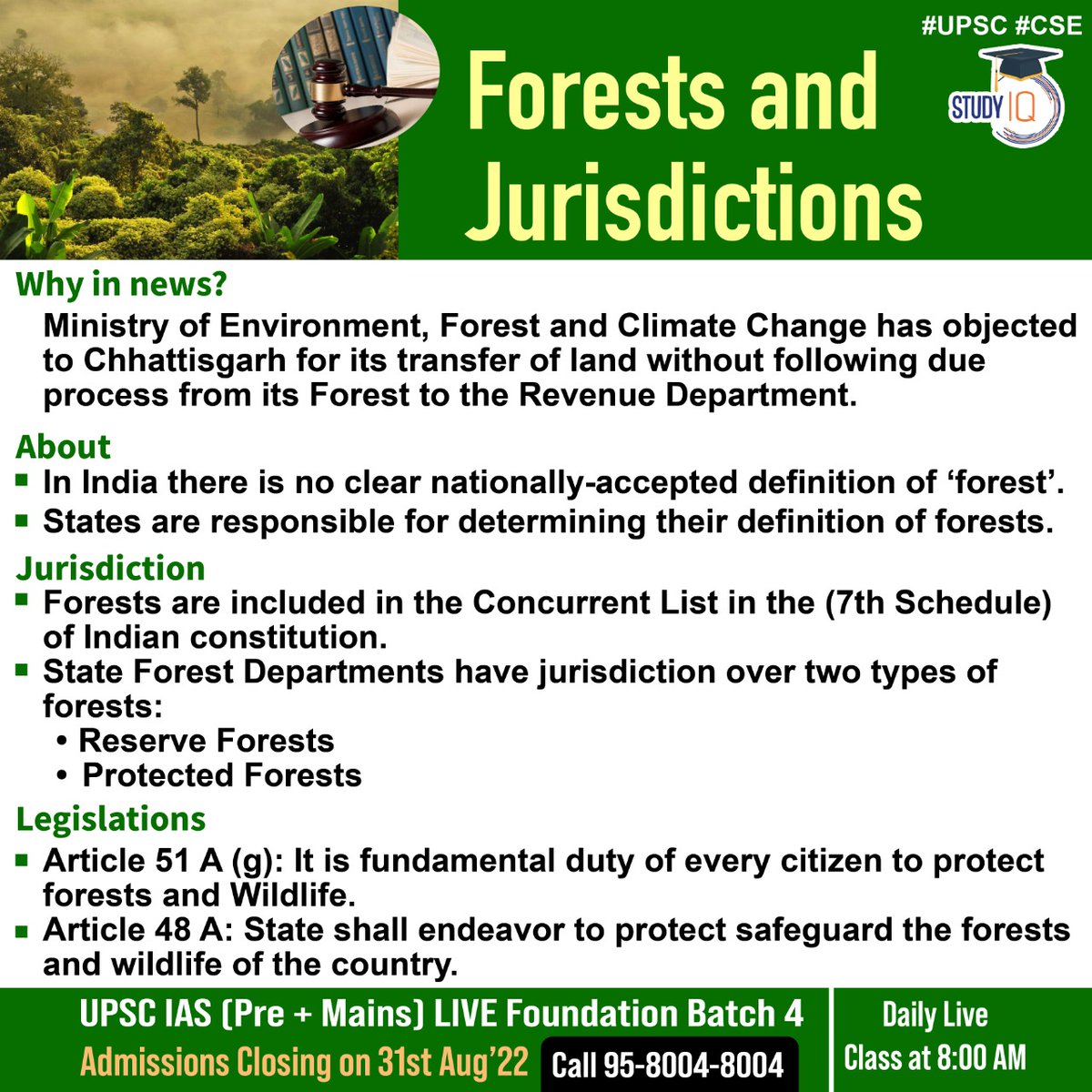 upsciq's tweet photo. #Forests And #Jurisdictions 

#ministryofenvironment #forestsjurisdictions #climatechange #whyinnews #chhattisgarh #revenuedepartment #india #concurrentlist #indiancostitution #forestdepartments #reserveforests #protectedforests #wildlife #article48 #forestwildlife #upsc #cse https://t.co/n4zZ5JNyXx