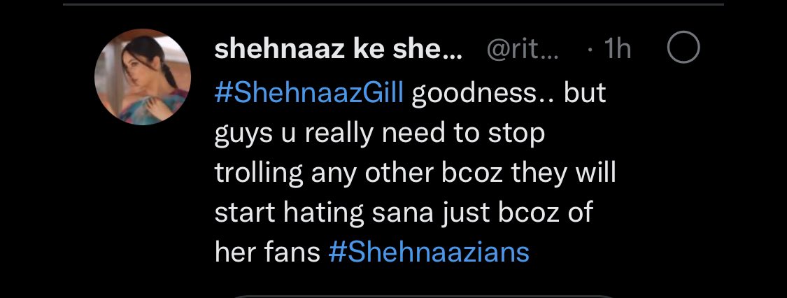 shivani__tm's tweet photo. @ritubhuva 😑😑😑 go watch her account she trolling everyone and says stop trolling😂😂😂 

#shehnaazgill has worst fans https://t.co/575nEbdI74
