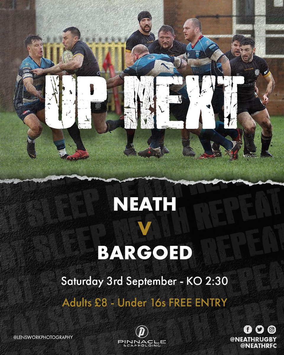 NeathWalkRugby's tweet photo. One massive week, two massive matches - Our first at the Gnoll on Friday 9th vs @YogitsRFC but first up @neathrfc kick off their Promotion Challenge against the tough test of @Bargoedrfc at The Gnoll!! Let's all get behind The Welsh All Blacks!!! #NeathNeathNeath https://t.co/QIO2AMw9bZ