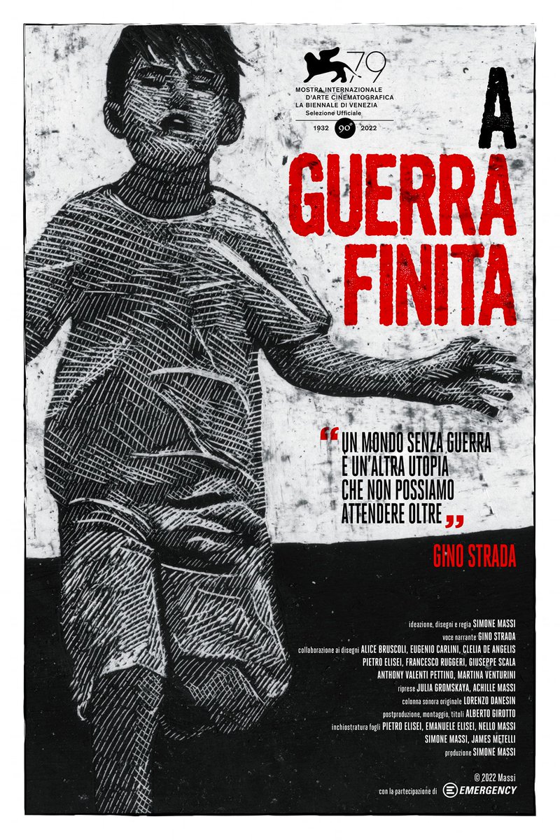 emergency_ong's tweet photo. A #Venezia79, l'#8settembre presentazione del #cortometraggio #FuoriConcorso “A guerra finita” di #SimoneMassi: la voce narrante di #GinoStrada racconta la #guerra nella sua essenza https://t.co/nH1wqbtlgq https://t.co/u5Slf2wtlt