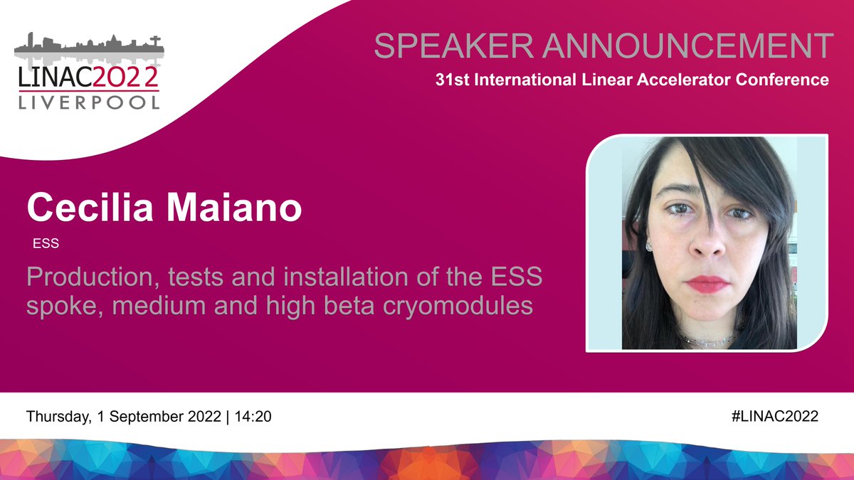 cockcroft_news's tweet photo. We are excited to welcome Cecilia Maiano from @essneutron as presenter at #LINAC2022
Find the full programme here:
https://t.co/gdTji9CW4U https://t.co/s83pcOTsz6