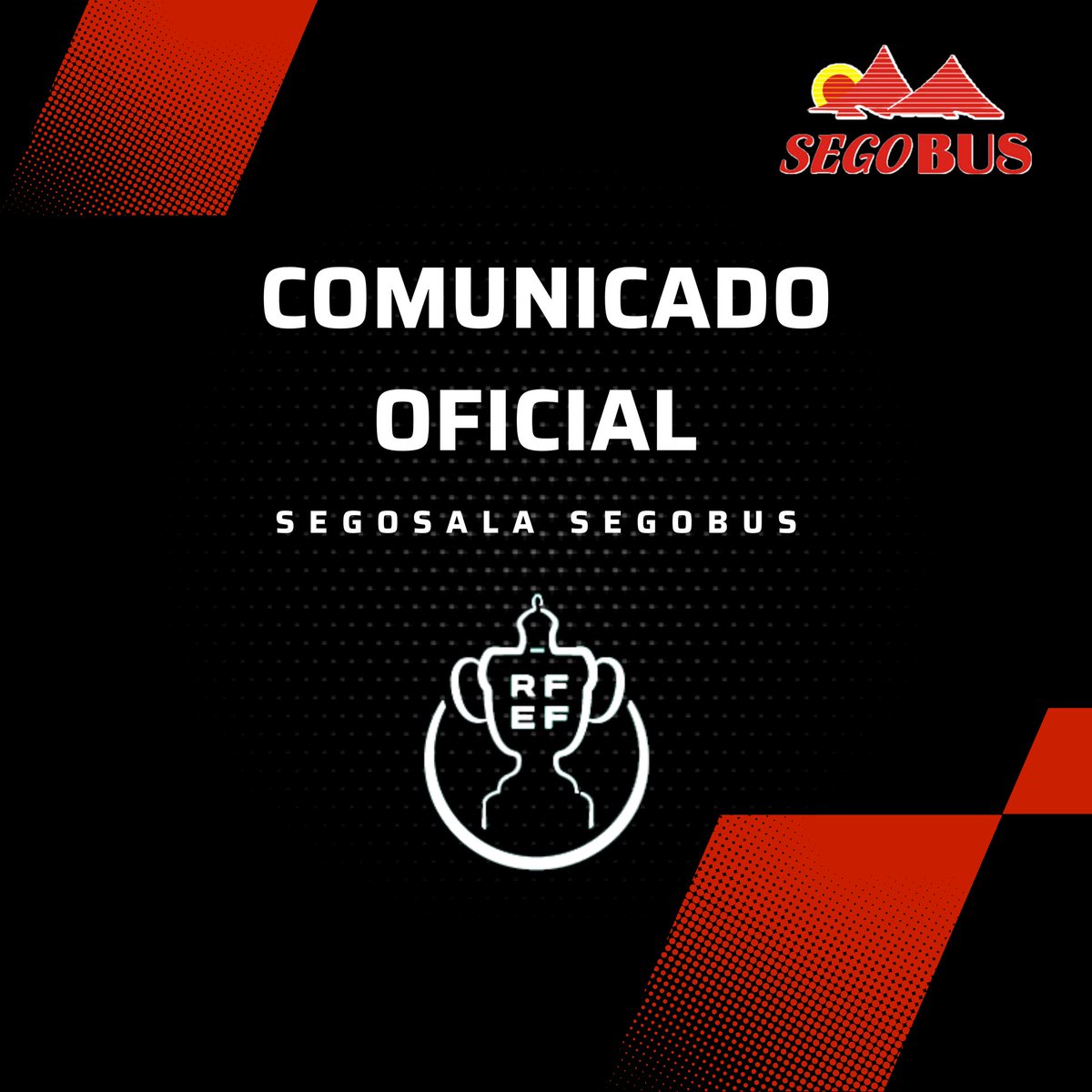 #CopaDelRey | Comunicado Oficial

<a href="/FutSalRFEF/">Futsal RFEF</a> nos ha comunicado que el Segosala Segobus jugará la presente edición de la Copa del Rey. 

En la primera ronda nos enfrentaremos a contra CDE CIUDAD VILLA DE VALLECAS FS