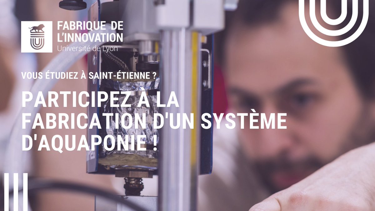 Vous étudiez à #SaintÉtienne ? Venez vous former gratuitement aux machines du #FabLab 🛠️ et participez à la fabrication d'un système d'aquaponie qui combine culture de 🌱 et élevage de 🐠.
📧Inscriptions : florent.popille@universite-lyon.fr
⏳ Date limite : 12 septembre 2022